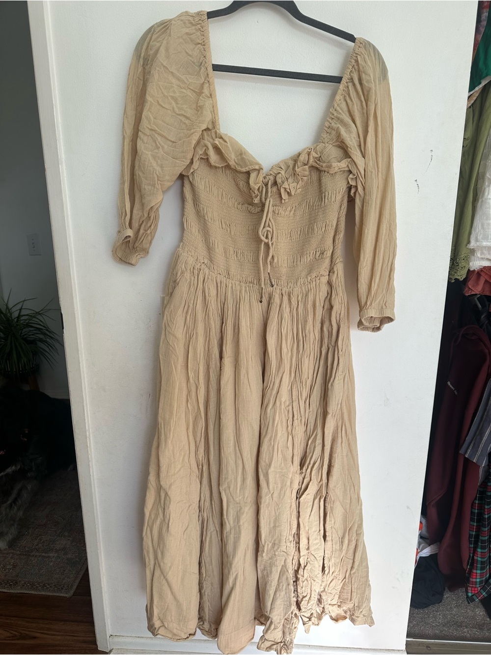 Free people oasis midi dress in nomadic desert tan